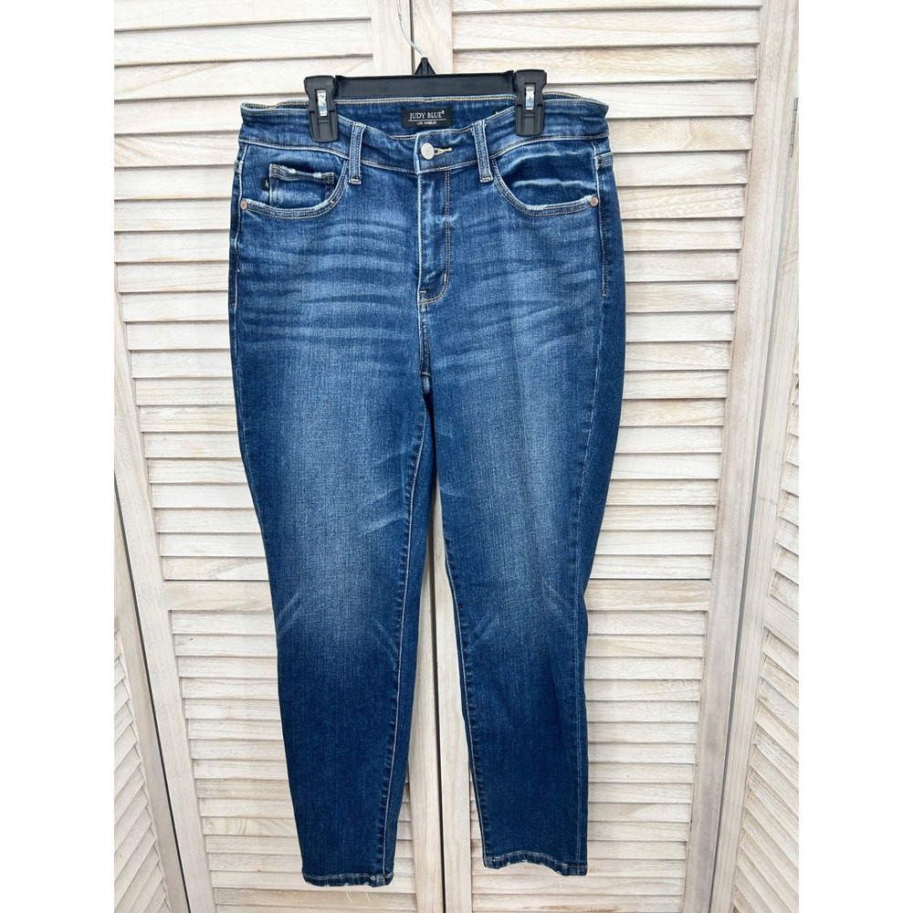 Judy Blue Boyfriend Fit Jeans Size 9/29 Dark Wash Classic Denim Tapered Leg High